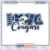 Love Cougars Football PNG Design Instant Download Art