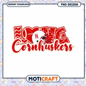 Love Cornhuskers Football PNG Design for Sports Fans