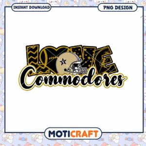 Love Commodores Football PNG Design Instant Download
