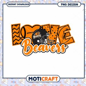 Love Beavers Football PNG Design for Instant Download
