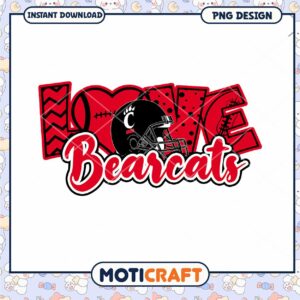 Love Bearcats Football PNG Design for Instant Download