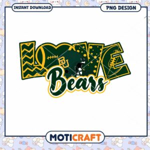 Love Bears Football PNG Design Instant Download Art