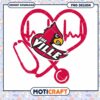 Louisville Cardinals Love Heart Stethoscope PNG Design
