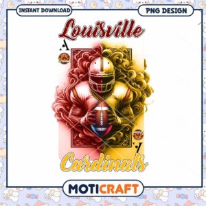 Louisville Cardinals Football PNG Design Instant Download