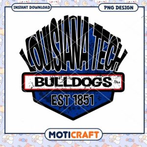 Louisiana Tech Bulldogs PNG Design Instant Download Art