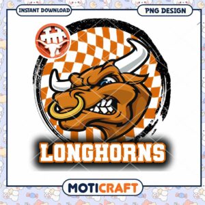Longhorns Graphic Design PNG for Instant Download