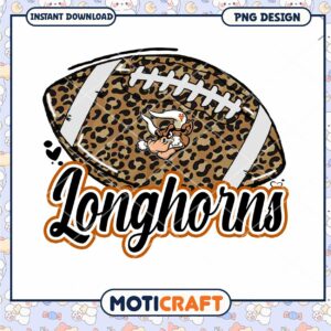 Longhorns Football PNG Design for Instant Download