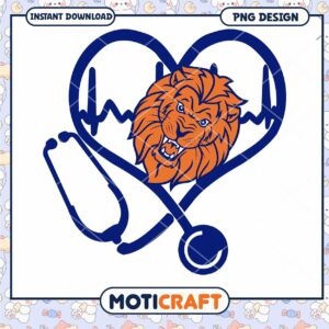 Lion Heartbeat Stethoscope PNG Design for Download