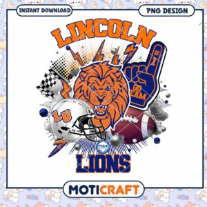 Lincoln Lions Team Spirit PNG Design for Instant Download