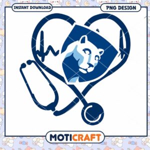 Lion Heart Stethoscope PNG Design Instant Download Art
