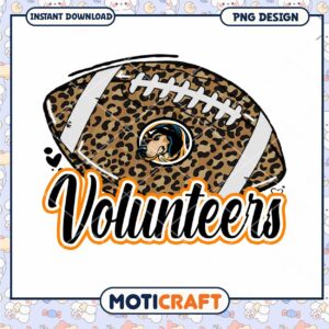 Leopard Print Football Volunteers PNG Digital Download