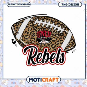 Leopard Print Football UNLV Rebels PNG Design Download
