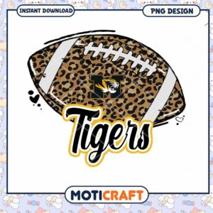 Leopard Print Football PNG Design for Tigers Fans