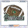 Leopard Print Football Miami Hurricanes PNG Design Download