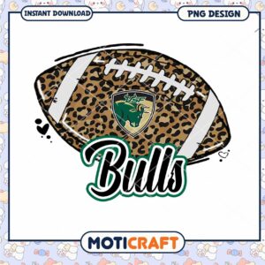 Leopard Print Football Design for UCF Bulls PNG File