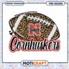 Leopard Print Football Cornhuskers PNG Design Download
