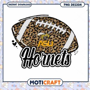 Leopard Print Football ASU Hornets PNG Design Download