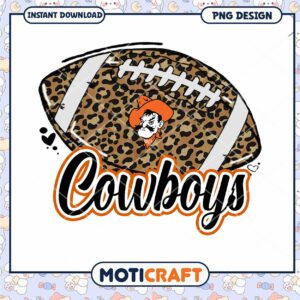 Leopard Print Cowboys Football PNG Instant Download Design