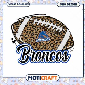 Leopard Print Broncos Football PNG Instant Download Design