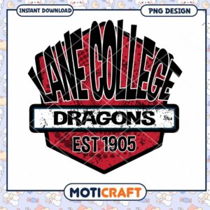 Lane College Dragons Vintage PNG Instant Download Design