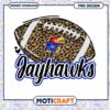 Jayhawks Football PNG Design with Leopard Print Style