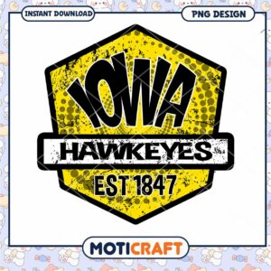 Iowa Hawkeyes Vintage Logo Design PNG Downloadable File