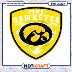 Iowa Hawkeyes Shield Logo PNG Digital Download Design