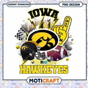 Iowa Hawkeyes Football PNG Design for Instant Download