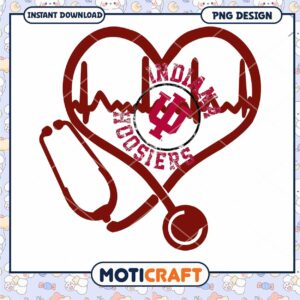 Indiana Hoosiers Heartbeat Stethoscope PNG Design Download