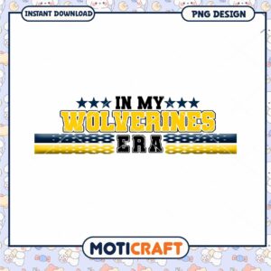 In My Wolverines Era Vintage Sports Design PNG Download