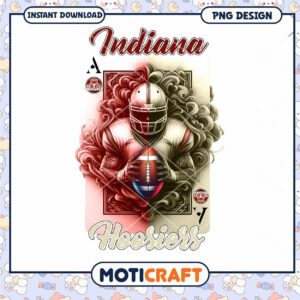 Indiana Hoosiers Football Art PNG Instant Download Design