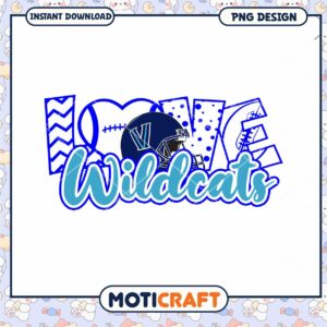 I Love Wildcats Football PNG Instant Download Design