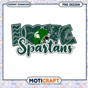 I Love Spartans Football PNG Design for Download