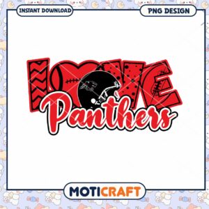 I Love Panthers Football PNG Design for Fans and Gifts