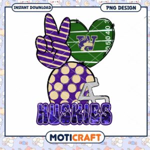 Huskies Peace Sign PNG Design Instant Download Art