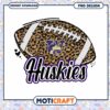 Huskies Football PNG Design with Leopard Print Style