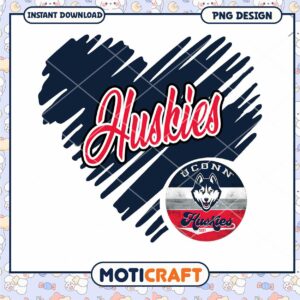 Huskies Heart Design PNG Instant Download for Fans