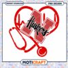 Huskers Heart Stethoscope PNG Design for Instant Download