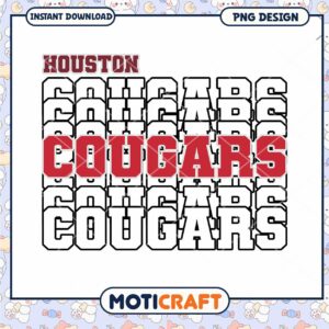 Houston Cougars PNG Design Instant Download for Fans