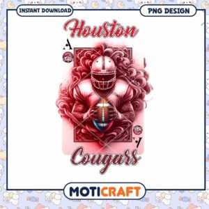 Houston Cougars Football Art PNG Instant Download Design