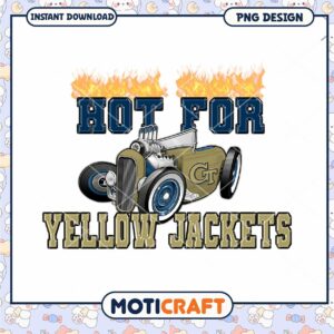 Hot For Yellow Jackets Retro Car PNG Design Download