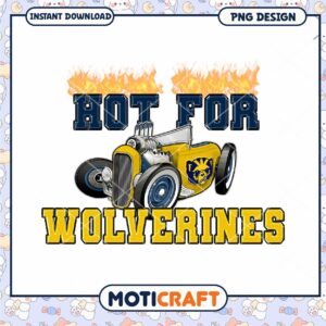 Hot for Wolverines Vintage Car PNG Design Download