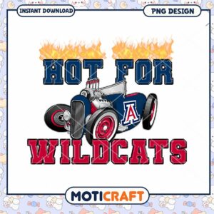 Hot for Wildcats Retro Car PNG Design Instant Download