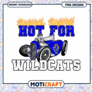 Hot for Wildcats Vintage Car PNG Instant Download Design