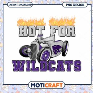 Hot for Wildcats Classic Car PNG Design Instant Download