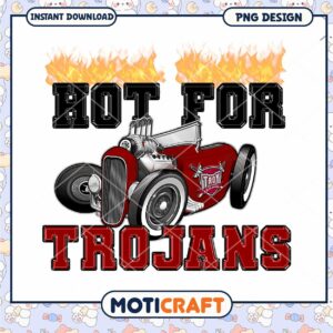 Hot for Trojans Vintage Car PNG Design Downloadable Art