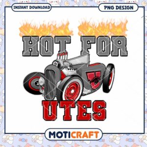 Hot for Utes Vintage Car Design Instant Download PNG