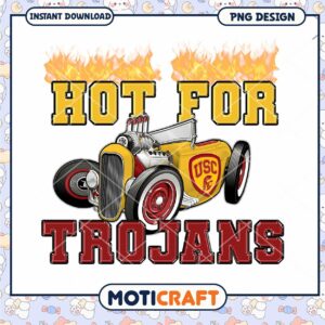 Hot for Trojans Retro Car PNG Design Download