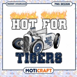 Hot for Tigers Vintage Car PNG Design for Download