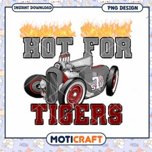 Hot for Tigers Vintage Car PNG Design Download